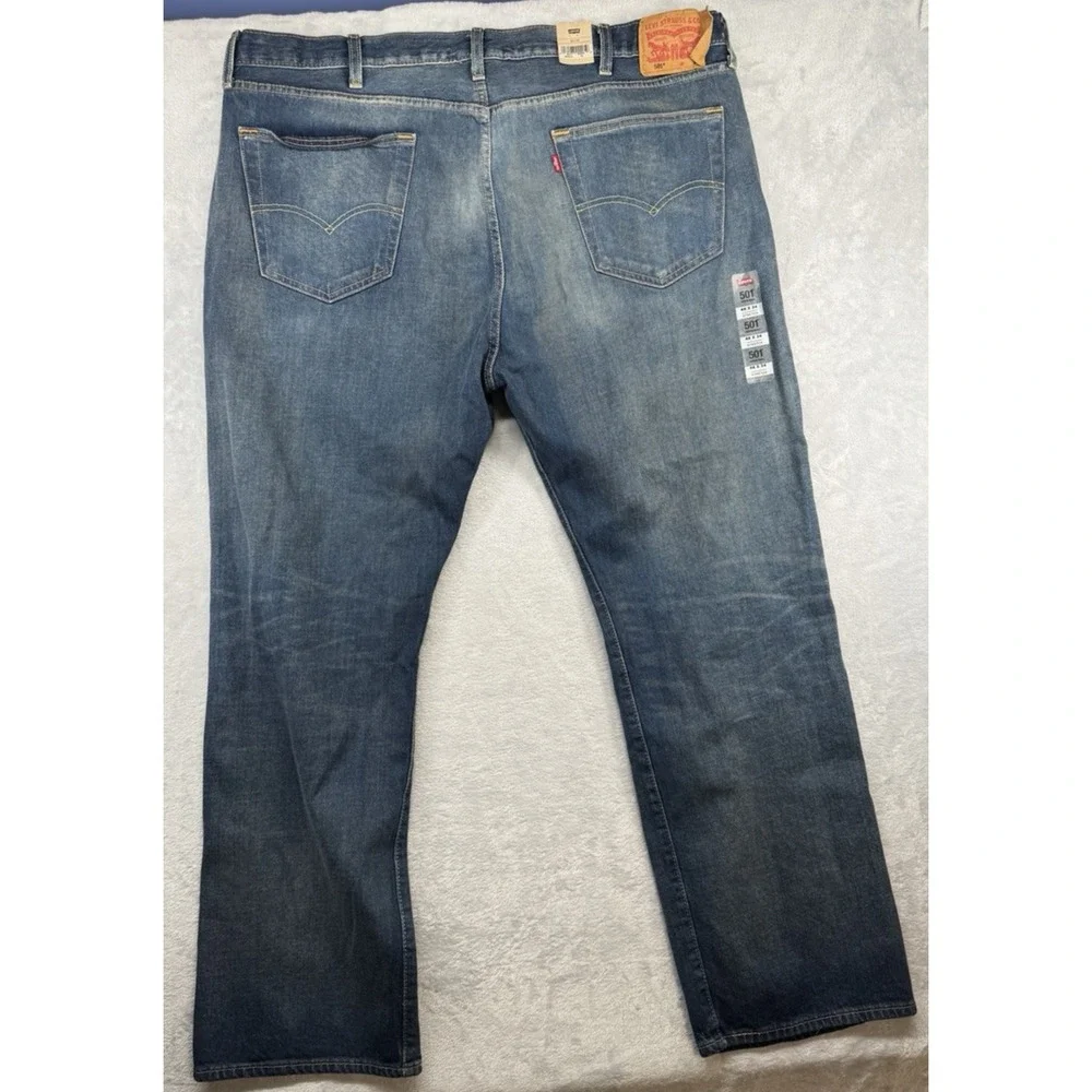 Levi's 501 Original Button Fly Straight Denim Jeans Strech Men's 46x34 (32